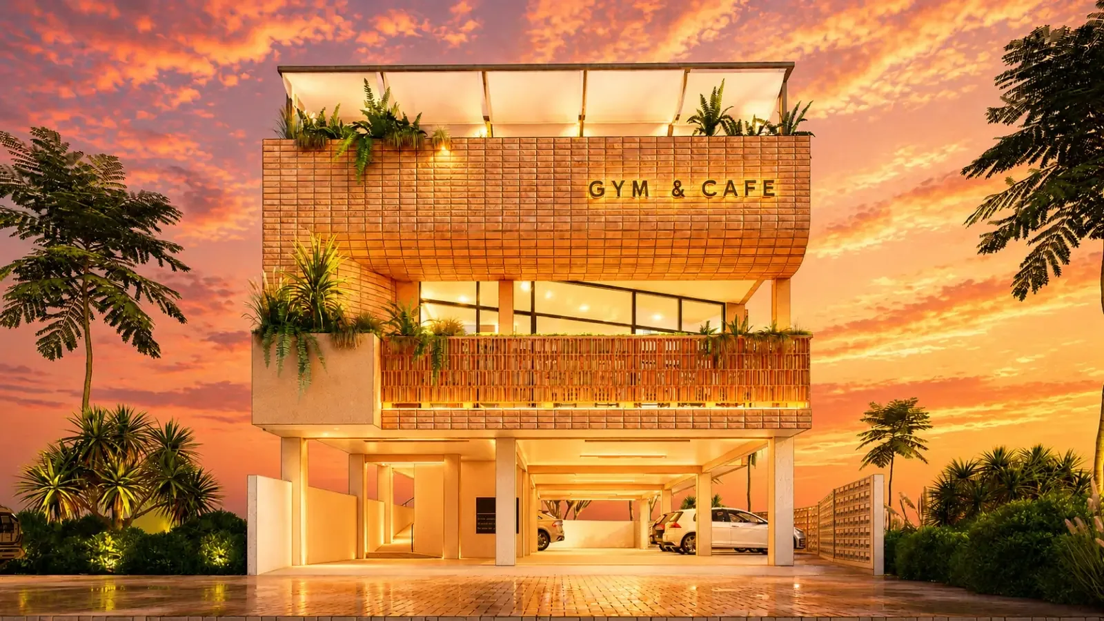 Eksterior Kahfi Apartkos Prestige dengan area Gym dan Cafe